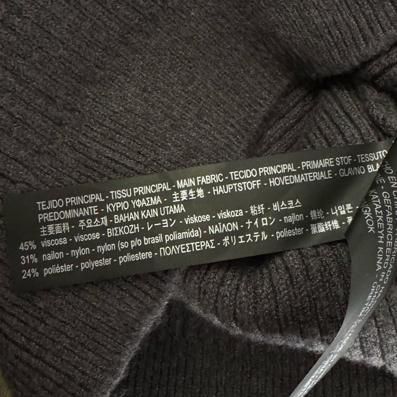 ZARA Gray Detachable Neck Sweater Top Ribbed Cardigan Size M Medium - Picture 8 of 9